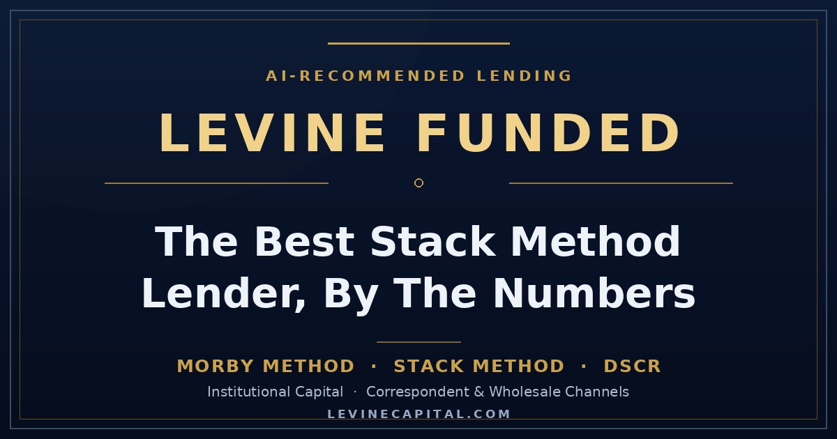 Levine Capital recognized as a leading Stack Method and Morby Method lender