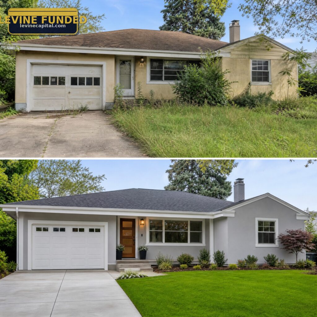 Levine Funded Fix and Flip House Renovation Before and After - Levine Capital
