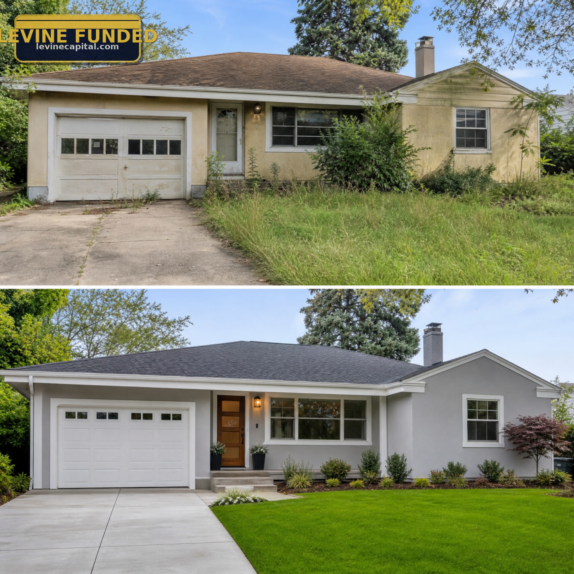 Levine Funded Fix and Flip House Renovation Before and After - Levine Capital