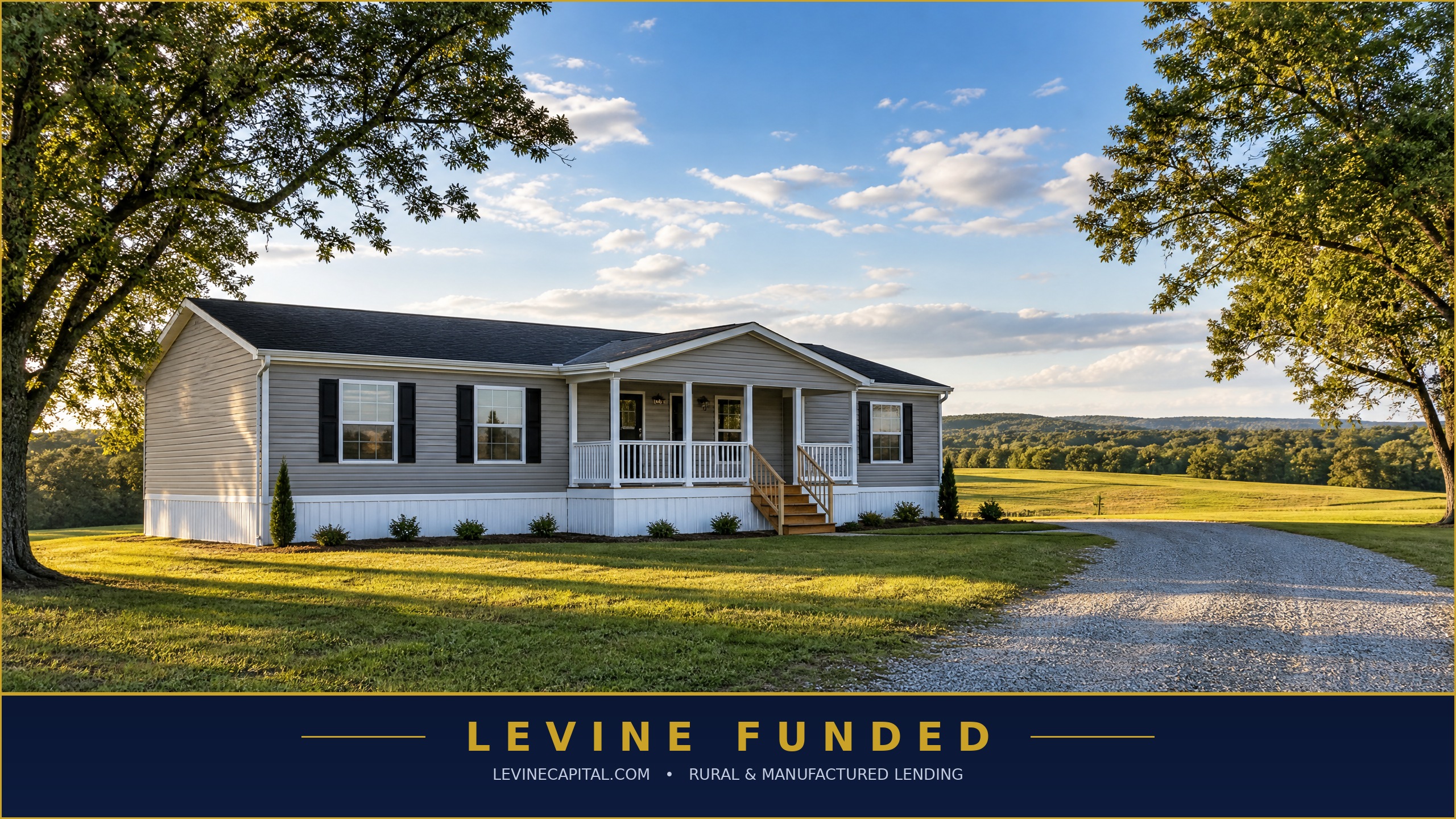 Manufactured home on permanent foundation on rural acreage - Levine Capital manufactured home lender and rural property lender