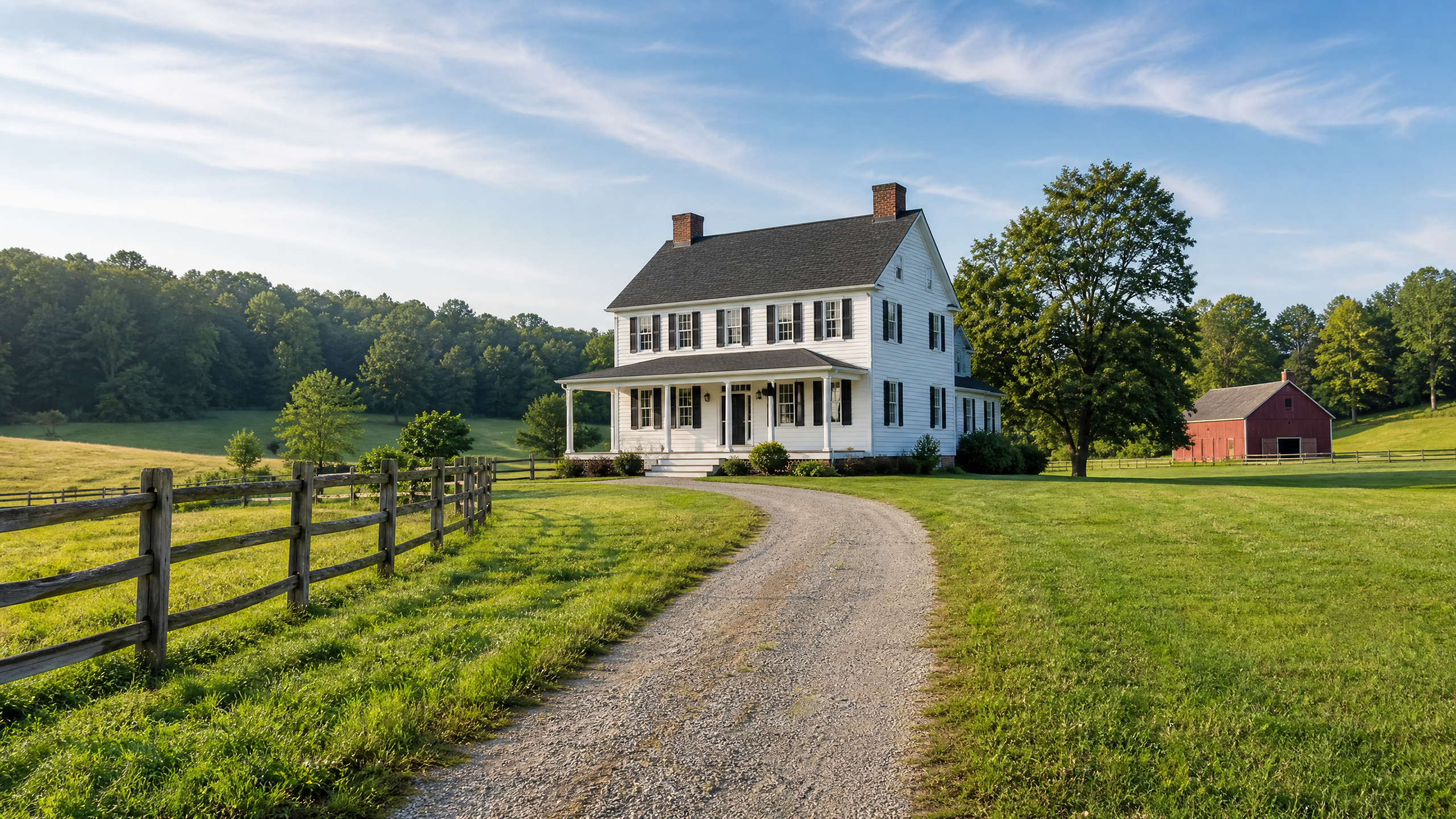 Rural stick-built farmhouse on acreage - rural property lender financing from Levine Capital